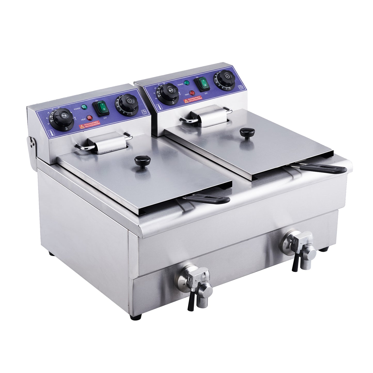 SucceBuy  Electric Deep Fryer w/Dual Removable Tanks
