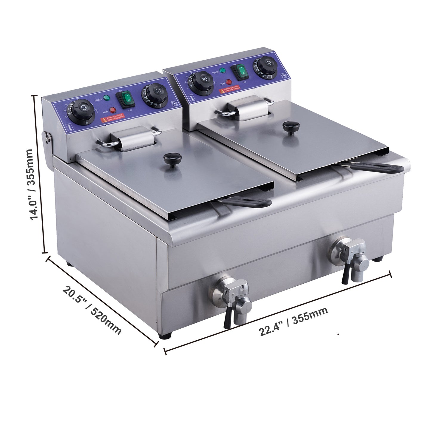 SucceBuy  Electric Deep Fryer w/Dual Removable Tanks