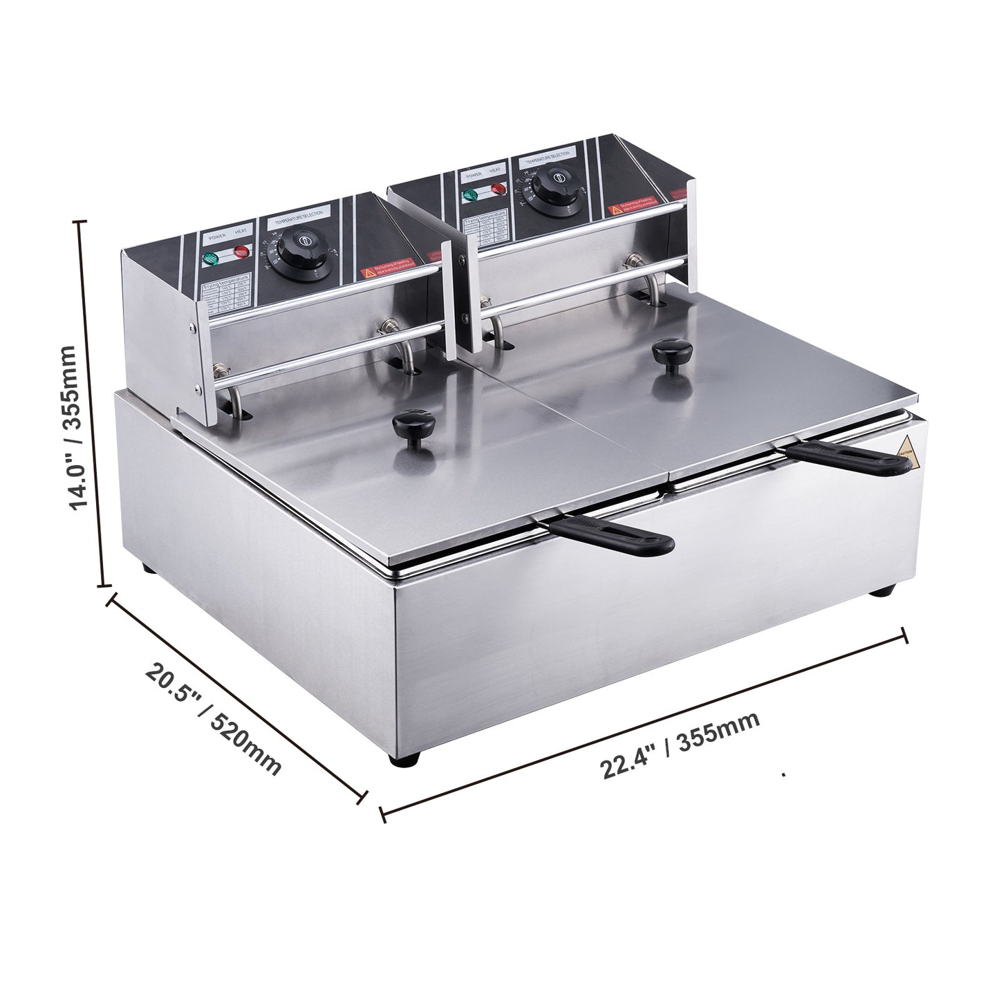 SucceBuy  Electric Deep Fryer w/Dual Removable Tanks