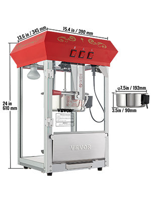 SucceBuy 8/12Oz Electric Popcorn Make with Scoop