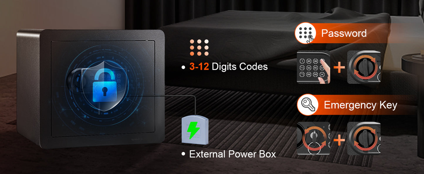 SucceBuy 1.2 or 0.5 Cubic Ft Electronic Safe